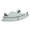 SAPHO X-ROUND E sklenená polička rohová s hrazdou 250x70x250mm, chróm (104202162) XR605