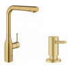 Súprava kuchynská batéria Grohe Essence 30270GN0, dávkovač tekutín Grohe Cosmopolitan 40535GN0