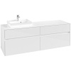 VILLEROY & BOCH Collaro závesná skrinka pod umývadlo na dosku (umývadlo vľavo), 4 zásuvky, 1600 x 500 x 548 mm, Glossy White, C07800DH