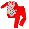Detský komplet - Detská súprava Klekle 104 biela, červená, šedá, viacnásobná, zelená 2 ks. (Vianočné telo +vzory legíny 104 Klekle)