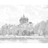 ZUTY Bodkovanie - ZÁMOČEK PRI RIEKE Rámovanie: vypnuté plátno na rám, Rozmer: 40x50 cm