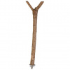 Drevené bidielko Y s kovovým úchytom do klietky 35 cm/ ø 18 mm
