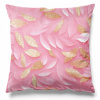 Soovi Home Obliečka na vankúš Pink Blush – jemný listový vzor v ružovej a zlatej s 3D efektom Veľkosť: 40x40 velúr