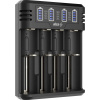 AlzaPower USB Battery Charger PU420B (Univerzální nabíječka pro Ni-MH/Ni-Cd (1,2 V) a Li-Ion (3,6/3,7 V) články A–AAA–C–SC. 4 nezávislé sloty, řízení mikroprocesorem, max. 2000 mA/slot. Funkce 0 V, 4S