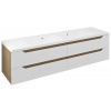 WAVE dvojumývadlová skrinka 179,7x50x47,8cm, biela/dub cuneo WA180-3025