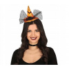 Čelenka Fiestas Guirca klobúk čarodejnice s oranžovou mašľou
