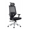 Kancelárske kreslo, čierna sieťovina a látka, EDGE NET