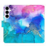 Flip pouzdro iSaprio - Samsung Galaxy S25 FE - BluePink Paint s kapsičkami na karty (Flipové knížkové pouzdro, obal, kryt iSaprio s přihrádkami na karty a motivem)