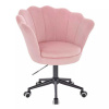 LuxuryForm DESIGN Kreslo FREY VELUR na čiernej podstave s kolieskami - ružové