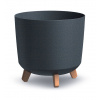Prosperplast Květináč GRACIA TUBUS ECO WOOD 29,8 cm - barva: antracit ECO