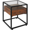 tectake 404680 nočný stolík preston 43x45x54,5cm - industriálne drevo tmavé, rustikálne