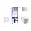 Geberit Duofix - Modul na závesné WC s tlačidlom Sigma01, lesklý chróm + Tece One - sprchovacia toaleta a doska, Rimless, SoftClose 111.355.00.5 NT2