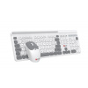 C-TECH C-TECH WLKMC-05W Quallis, bezdrátový set klávesnice s myší,odkládací prostor,USB, CZ/SK,bílá