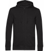 B&C | Inspire Zipped Hood, Pánska mikina s kapucňou, čierna pure, S