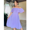 Exkluzívne plisované spoločenské šaty pre moletky s opaskom - fialové - 48