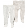 CARTER'S Polodupačky Gray Stripes neutrál 2ks 6m/ veľ. 68