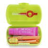 Curaprox Travel Set zubná kefka + CPS medzizubné kefky 2 ks + zubná pasta 10 ml darčeková sada, zelený
