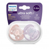 Avent Philips šidítko Ultrasoft Premium Zvířátko 2 ks ružová/oranžová