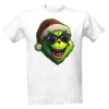 Tričko s potlačou Grinch vzhled výšivka v brýlích pánské Bílá M