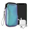 kwmobile Universal telefon Pouch Size XXL - 7 - Neoprene smartphone Pouch with Zip - Water-Repellent Mobile Pouzdro na telefon - Sleeve in Metalický modrozelená