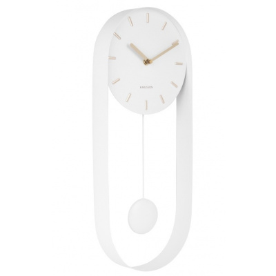 Dizajnové kyvadlové nástenné hodiny 5822WH Karlsson 50cm