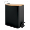 Siko Spirella pedálový odpadkový koš ERIK matná černá ocel bambusové víko 5 L 10.22585