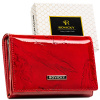 Lakovaná červená dámska kožená peňaženka strednej veľkosti RFID