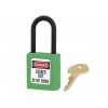 Nevodivý bezpečnostný visiaci zámok - systém rôznych uzáverov - zelený