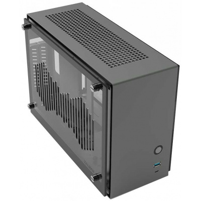 Zalman skříň M2 Mini / mini tower / ITX / 80 mm fan / USB 3.0 / USB 3.1 / riser card / prosklené bočnice / antracitová