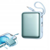 MINI POWERBANK 22,5W 10000 mAh 2X VSTAVANÝ KÁBEL MODRÝ