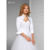 Saténové svadobné bolerko s výraznými manžetami - biele: BF-13 Rozmer: XXXL