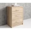 Nočný stolík s 3 zásuvkami Pepe, dub sonoma