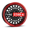 Borbet B 7x17 4x100 ET38 black rim red