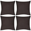 Vankúš na záhradný nábytok - 4 hnedé vankúše, bavlna, 50 x 5 (4 hnedé vankúše, bavlna, 50 x 5)