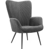 tectake 405592 kreslo hygge polstrované, ergonomické, nosnosť 150 kg - bez podnožky, široký menčester antracit/čierna