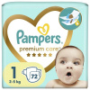 Pampers Premium Care Plienky veľkosť 1 (2 - 5 kg), 72 ks, č. 1, + prebal. taška