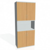 Policová skriňa Strong, 80x192x40 cm, buk/sivá