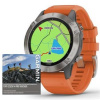 Garmin fenix6 PRO Sapphire, Titanium/Orange Band (MAP/Music)