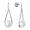 Gaura Pearls Stříbrné náušnice s řiční perlou Rebecca, stříbro 925/1000 SK20222E Bílá