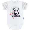 Dojčenské body s krátkym rukávom New Baby Panda - Sivá - 86 (12–18m)