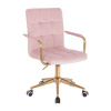 Pracovná stolička na kolieskach Lili Gold Velur Pink