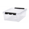 Úložný box, plastový, 21 l, čierne úchytky, SMARTSTORE Classic 24, priehľadný