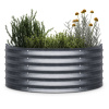 Blumfeldt High Grow Half Circle, polkruhový vyvýšený záhon, 105x43x60 cm, z vlnitého oceľového plechu, jednoduchá montáž, odolný voči hrdzi a mrazu (GDMB4-Bl-HGHC-Si)