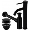 Lungo Washbasin Faucet Black Siphon Clan Clay (Lungo Washbasin Faucet Black Siphon Clan Clay)