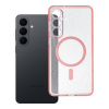 Kryt Clear Mag Cover Case With Camera Protection s MagSafe Samsung Galaxy S26 Plus Pink Glitter
