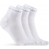 Tenké funkční ponožky CRAFT CORE Dry Mid 3-pack - bílá Velikost: 37-39