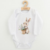 Detské body s potlačou New Baby Králiček s kvetinkami - 62 (3-6m)