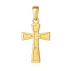 Zlatý prívesok 585 krížik s vyrezávaným detailom