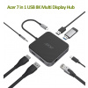 ACER 7in1 USB4 8K Multi Display hub: 1 x HDMI + 1 DP + 2 x USB3.2 + 1 x USB C + 1 x RJ45 + 1 x 3.5mm audio port HP.DSCAB.013