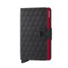 Secrid Miniwallet Optical Black & Titanium Black & Red
